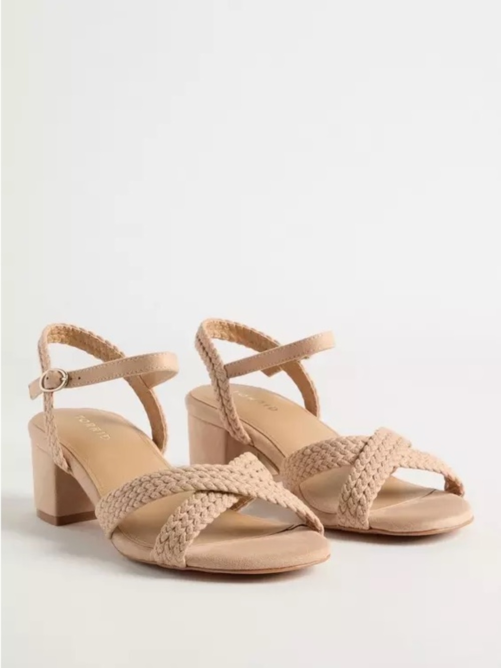 torrid Braided Strap Block Heel Sandals - Beige